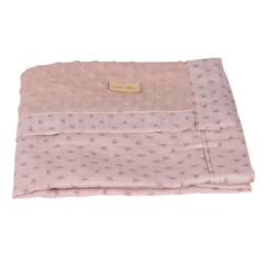 Linge de maison et décoration-Linge de lit bébé-Couverture, édredon-Couverture bébé ROBA Lil Planet 80x80 cm GOTS - Pois - Rose-mauve