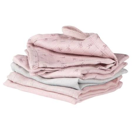 ROBA Lot de 5 Gants de Toilette Bébé 'Lil Planet' 25 x 25 cm - Coton Bio - Rose/gris ROSE 1 - vertbaudet enfant 