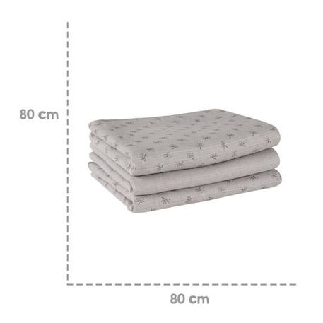 Lot de 3 Couches Lavables en Coton Bio - ROBA - Lil Planet - 80x80 cm - Gris GRIS 6 - vertbaudet enfant 