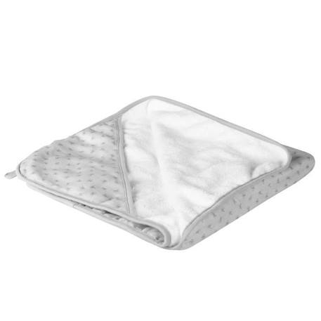 Cape de Bain Bébé Bio Lil Planet - ROBA - 80x80 cm - Coton et Mousseline - Gris argenté GRIS 2 - vertbaudet enfant 