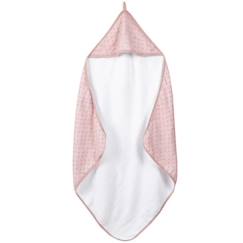 ROBA Cape de Bain Bébé Bio "Lil Planet" 80x80 cm - Coton et Mousseline - Rose/mauve  - vertbaudet enfant