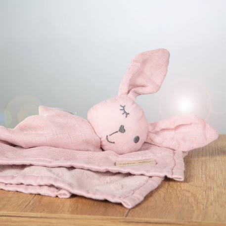 ROBA Doudou Lapin Bio 'Lil Planet' 40 x 40 cm Certifié GOTS - Rose-mauve ROSE 5 - vertbaudet enfant 