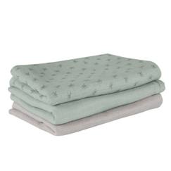 Puériculture-Matelas, accessoires de lange-Lange-Lot de 3 Couches Lavables en Coton Bio - ROBA - Lil Planet - Mixte - Vert