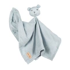 Jouet-Premier âge-Doudous et jouets en tissu-Doudou Lapin Bio ROBA Lil Planet 40x40cm GOTS - Bleu ciel