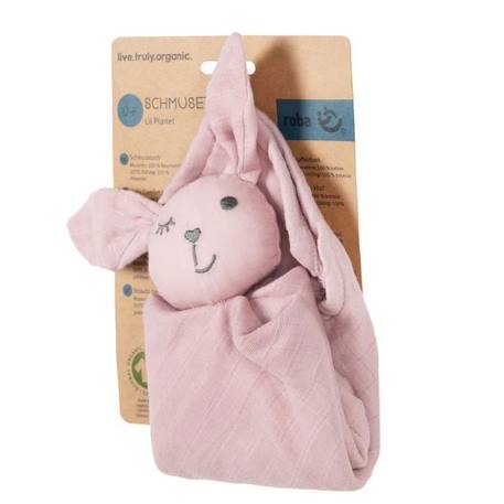 ROBA Doudou Lapin Bio 'Lil Planet' 40 x 40 cm Certifié GOTS - Rose-mauve ROSE 4 - vertbaudet enfant 