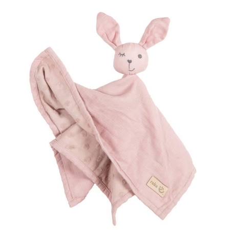 ROBA Doudou Lapin Bio 'Lil Planet' 40 x 40 cm Certifié GOTS - Rose-mauve ROSE 1 - vertbaudet enfant 