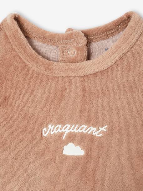 Lot de 3 dors-bien en velours bébé BASICS Lot camel+Lot cappuccino+Lot rose poudré 13 - vertbaudet enfant 