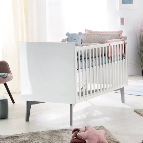 Parure de lit Bébé Bio ROBA Lil Planet - Housse de Couette 100x135 + Taie 40x60 - Gris argenté GRIS 5 - vertbaudet enfant 