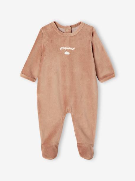 Lot de 3 dors-bien en velours bébé BASICS Lot camel+Lot cappuccino+Lot rose poudré 9 - vertbaudet enfant 