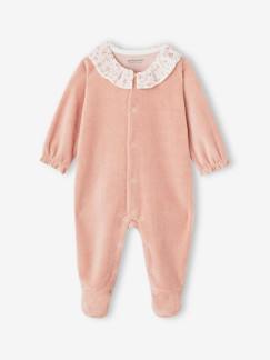 Bébé-Pyjama, surpyjama-Dors-bien à collerette en velours naissance bébé personnalisable
