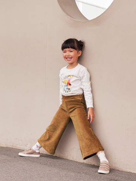 Pantalon large en velours fille marron+vert sapin 5 - vertbaudet enfant 