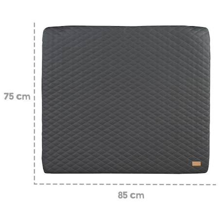 ROBA Matelas à Langer Luxe 85x75 cm - Similicuir - Imperméable et Doux - Design Graphite Matelassé - Anthracite NOIR 4 - vertbaudet enfant 