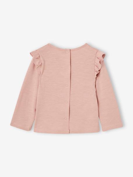 T-shirt à volants imprimé bébé écru+rose poudré 8 - vertbaudet enfant 