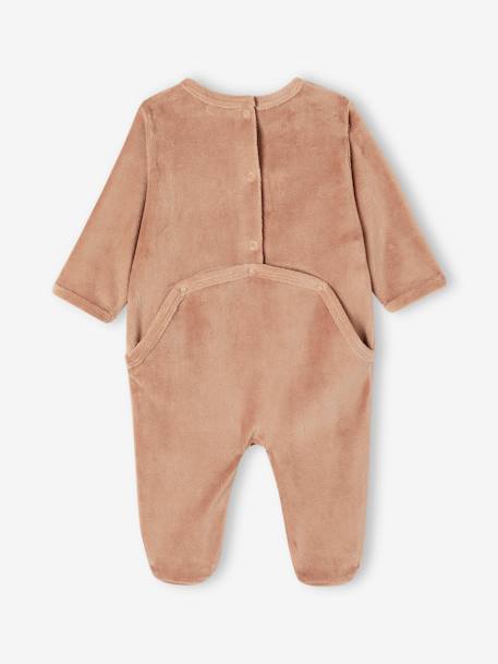 Lot de 3 dors-bien en velours bébé BASICS Lot camel+Lot cappuccino+Lot rose poudré 12 - vertbaudet enfant 