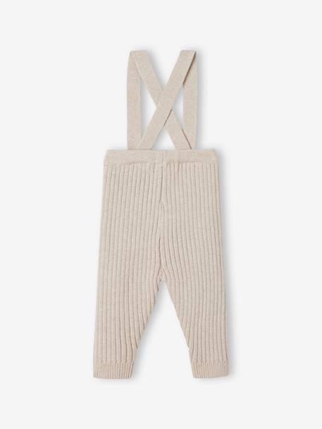 Legging à bretelles en tricot bébé beige chiné 2 - vertbaudet enfant 