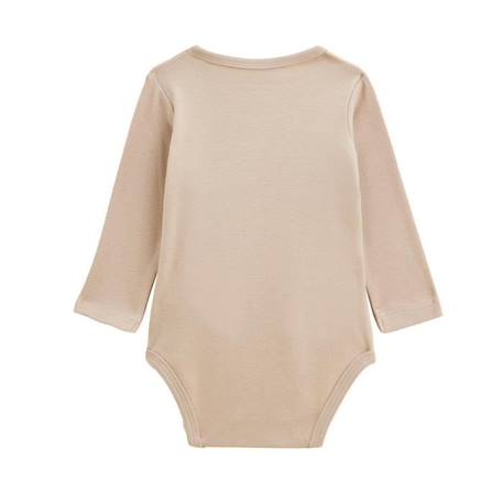 Lot de 2 bodies bébé manches longues ouverture croisée Noisette BLANC 3 - vertbaudet enfant 