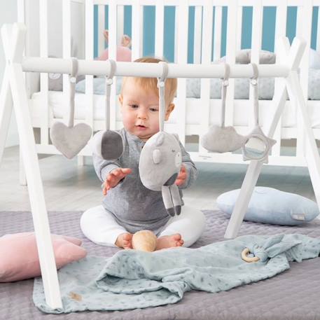 ROBA Portique d'eveil pour bébé - incl. set de pendentifs 'roba Style' gris clair – arche de jeu en bois massif laqué BLANC 6 - vertbaudet enfant 