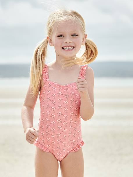 Fille-Maillot de bain-Maillot une pièce-Maillot de bain 1 pièce imprimé et volanté fille