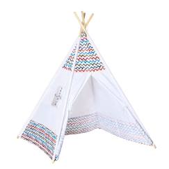 Tente Teepee Indien Enfant Graphique - HOMCOM - 1,2L x 1,2I x 1,55H m - Porte refermable, fenêtre  - vertbaudet enfant