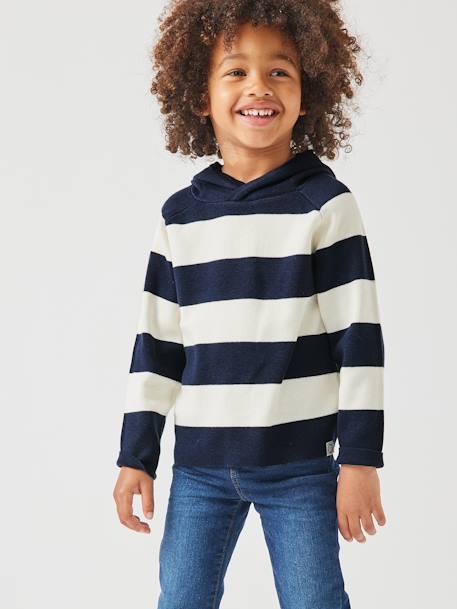 Pull à capuche garçon bleu+marine 4 - vertbaudet enfant 