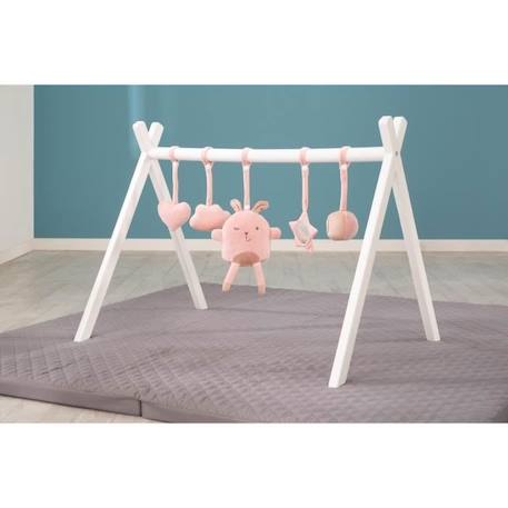 ROBA Portique d'eveil pour bébé - incl. set de pendentifs 'roba Style' rose – arche de jeu en bois massif laqué BLANC 2 - vertbaudet enfant 