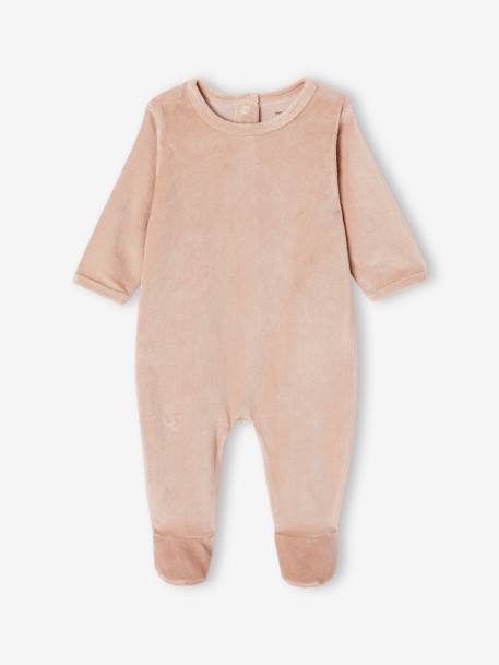 Lot de 3 dors-bien en velours bébé BASICS Lot camel+Lot cappuccino+Lot rose poudré 11 - vertbaudet enfant 