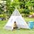 Tente Teepee Indien Enfant Graphique - HOMCOM - 1,2L x 1,2I x 1,55H m - Porte refermable, fenêtre BLANC 4 - vertbaudet enfant 