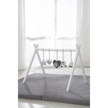 ROBA Portique d'eveil pour bébé - incl. set de pendentifs 'Rock Star Baby 3' – arche de jeu en bois massif laqué BLANC 2 - vertbaudet enfant 