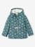 Parka à capuche motifs fleurs doublée sherpa fille vert émeraude 1 - vertbaudet enfant 