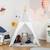 Tente teepee indien enfant style graphique - dim. 1,2L x 1,2I x 1,55H m - porte refermable, fenêtre, tapis, coussin, sac transport GRIS 2 - vertbaudet enfant 