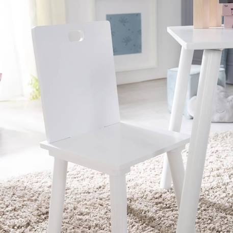 ROBA Ensemble Table + 2 Chaises pour Enfants - Set de Sièges - 3 Pièces - Pieds en Bois Massif Laqué Blanc BLANC 3 - vertbaudet enfant 