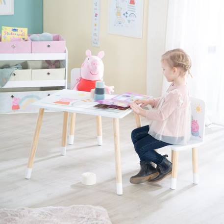 ROBA Peppa Pig Ensemble Table + 2 Chaises Enfants - Motif de la Truie Peppa - Pieds en Bois Naturel - Rose - Blanc ROSE 2 - vertbaudet enfant 