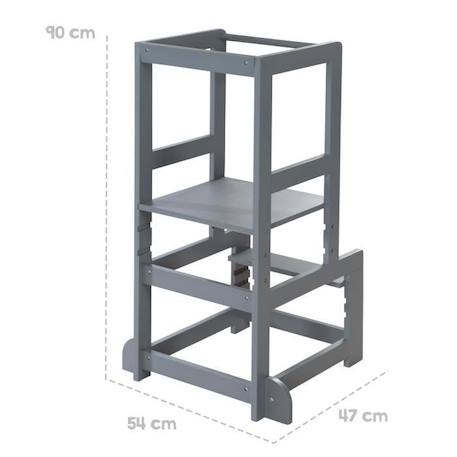 ROBA Tour d'Apprentissage - Escabeau Sûr pour Enfants - Idéal comme Aide de Cuisine - Supporte jusqu'à 80 kg - Anthracite GRIS 3 - vertbaudet enfant 