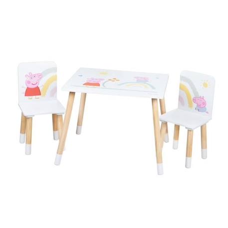 ROBA Peppa Pig Ensemble Table + 2 Chaises Enfants - Motif de la Truie Peppa - Pieds en Bois Naturel - Rose - Blanc ROSE 1 - vertbaudet enfant 