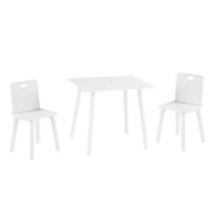 ROBA Ensemble Table + 2 Chaises pour Enfants - Set de Sièges - 3 Pièces - Pieds en Bois Massif Laqué Blanc  - vertbaudet enfant