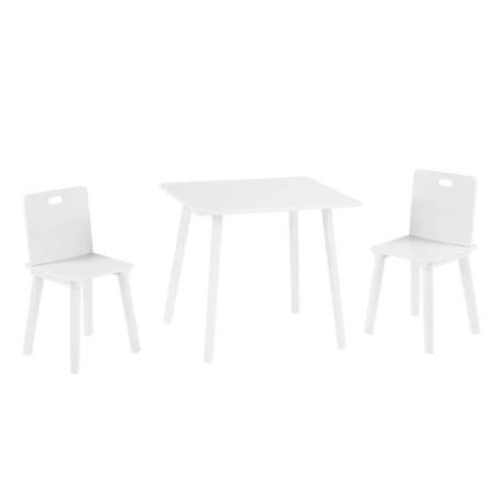 ROBA Ensemble Table + 2 Chaises pour Enfants - Set de Sièges - 3 Pièces - Pieds en Bois Massif Laqué Blanc BLANC 1 - vertbaudet enfant 