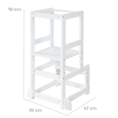 ROBA Tour d'Apprentissage - Escabeau Sûr pour Enfants - Idéal comme Aide de Cuisine - Supporte jusqu'à 80 kg - Blanc BLANC 3 - vertbaudet enfant 