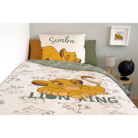 Housse de couette Le Roi Lion Simba - Disney - 140x200 cm - 100% Coton - Blanc BEIGE 4 - vertbaudet enfant 