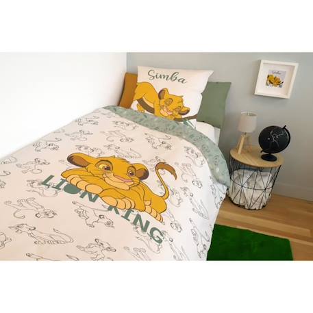 Housse de couette Le Roi Lion Simba - Disney - 140x200 cm - 100% Coton - Blanc BEIGE 2 - vertbaudet enfant 