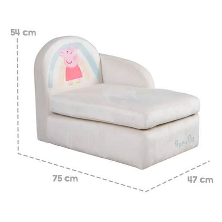 ROBA Canapé Bébé en Velours Peppa Pig - Assise Confortable avec Accoudoir Latéral et Dossier - Beige / Motif Truie BEIGE 4 - vertbaudet enfant 