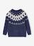 Pull jacquard col rond garçon beige+bleu ardoise 8 - vertbaudet enfant 