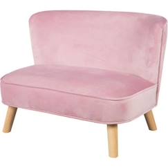 Chambre et rangement-ROBA Canapé Enfant en Velours Lil Sofa - Style Scandinave - Pieds en Bois Massif - Rose