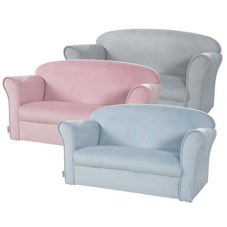 ROBA Mini Canapé Enfant en Velours Lil Sofa - Dossier Confortable avec Accoudoirs - Bleu Clair BLEU 6 - vertbaudet enfant 