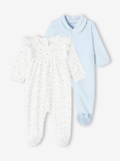 Lot de 2 dors-bien bébé fille en velours  - vertbaudet enfant