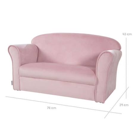 ROBA Mini Canapé Enfant en Velours Lil Sofa - Dossier Confortable avec Accoudoirs - Rose ROSE 3 - vertbaudet enfant 