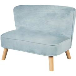 ROBA Canapé Enfant en Velours Lil Sofa - Style Scandinave - Pieds en Bois Massif - Bleu clair  - vertbaudet enfant