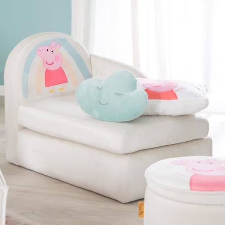 ROBA Canapé Bébé en Velours Peppa Pig - Assise Confortable avec Accoudoir Latéral et Dossier - Beige / Motif Truie BEIGE 2 - vertbaudet enfant 