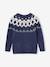 Pull jacquard col rond garçon beige+bleu ardoise 9 - vertbaudet enfant 