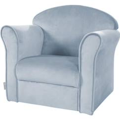 ROBA Fauteuil Bébé en Velours Lil Sofa - Fauteuil Club pour Enfant - Assise Confortable - avec Accoudoirs - Bleu Clair  - vertbaudet enfant