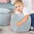 ROBA Pouf Enfant 'Lil Sofa' Confortable en Velours - Forme Coeur - Bleu clair BLEU 2 - vertbaudet enfant 